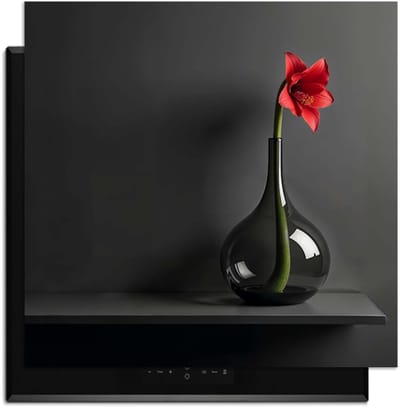 KitchenArt - Crimson Silence - Inductie Beschermer - 59x52 cm - Kookplaat Beschermer - Luxe Afdekplaat Inductieplaat - Anti-slip & Oprolbaar - Beschermmat Inductiekookplaat