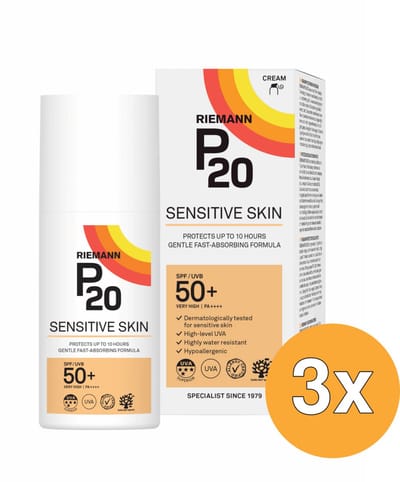 3x Riemann P20 Sensitive Skin SPF50+ Crème (200 ml)