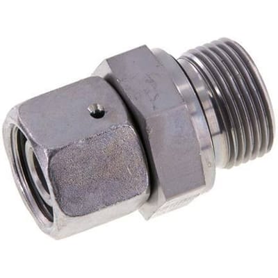 15L & G3/4'' Verzinkt Stalen Rechte Draaidoorvoer Buitendraad 315bar NBR O-ring en Afdichtconus Verstelbaar ISO 8434-1
