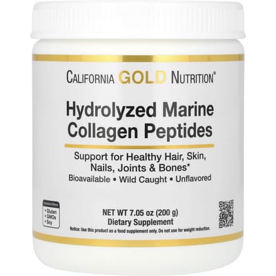 California Gold Nutrition, Gehydrolyseerde Mariene Collageen Peptiden, Ongeparfumeerd, 7,05 oz (200 gram)