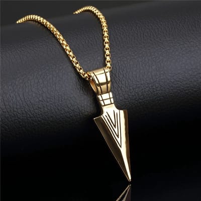 Donley - Holy Arrow - Cubaanse speerpunt - Punk ketting - Rock ketting- Speerpunt ketting - Gothic - non binair - vintage triangle - hiphop - punk - Punk Arrow Pendant Necklaces - Gold Arrow
