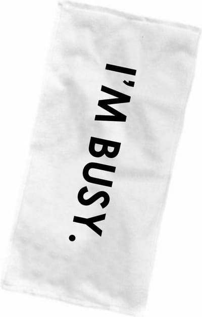 Strandlaken - Badhanddoek met print - Strandhandoek - I'm busy - Zwemmen - Badlaken met tekst