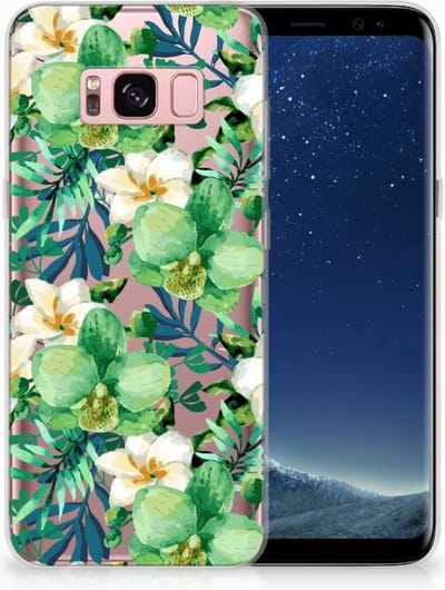 Samsung Galaxy S8 TPU Case Orchidee Groen