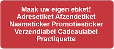 Verzendetiket - rood - 250 stuks - 21x48mm - rechthoek - gepersonaliseerd - met eigen tekst