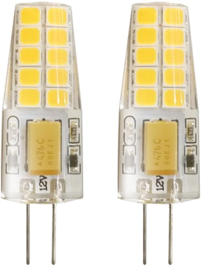 Kobi LED Lamp G4 2W - 230lm - 3000K - 12V - Voor Vitrines, Camper of Meubelarmatuur - G4 Insteeklampje - 2 stuks
