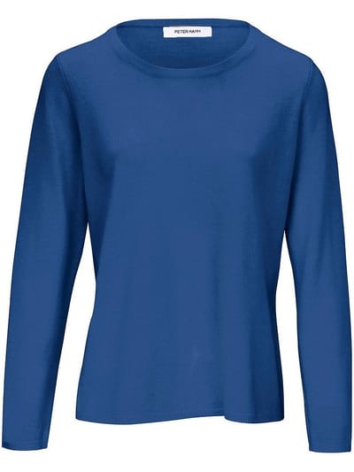 Trui scheerwol en kasjmier ronde hals Van Peter Hahn blauw