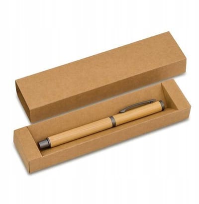 Luxe Bamboe Pen in Cadeauverpakking - Beige