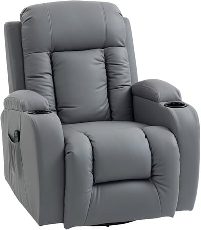 Massagestoel - Relaxfauteuil - Zetel - 1 persoons - Met armleuning - Zeer comfortabel - Elektrisch - Lichtgrijs