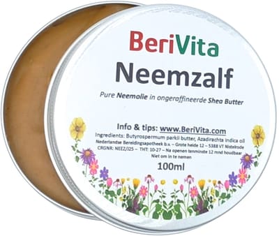 Neemzalf 100ml Blik - Neemolie zalf met Shea Butter - Azadirachta Indica Salve, Cream