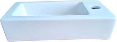 WOON-DISCOUNTER.NL - Ares 37 rechts - Glans wit - Toiletfontein - - Keramiek - Rechthoek - 251063