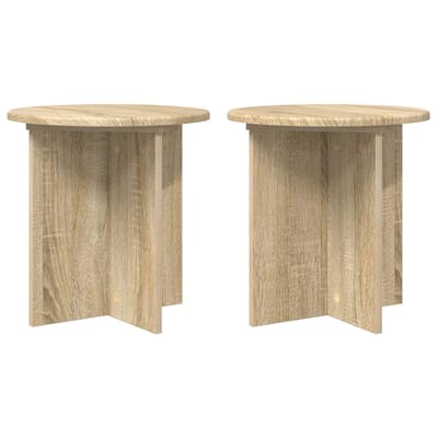 vidaXL - Plantenstand - 2 - st - Sonoma - Eiken - 40 - x - 40 - x - 40 - cm - Bewerkt - hout