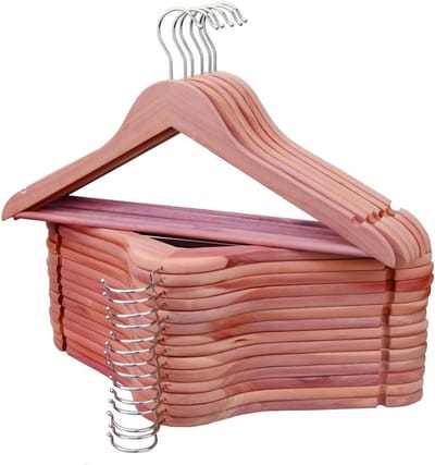 Cederhouten Hangers - Kledinghangers Hout - Kast Organisatie - Natuurlijk Ceder Aroma - 20 stuks - Natuurlijk Hout
