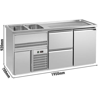 GGM Gastro Biertheke Premium PLUS - 1950x700mm - 1 Tür & 2 Schubladen