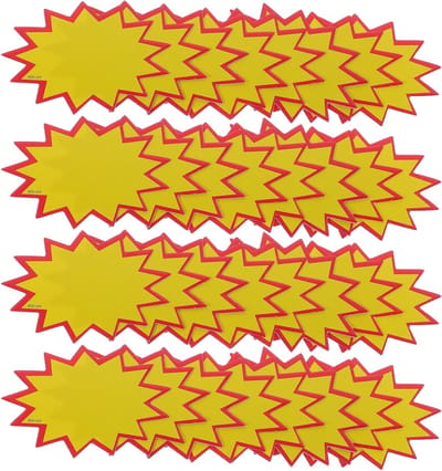 Pack van 200 Fluorescente Prijslabels van Papier met Stand, Ideaal voor Verkoop en Promoties, Formaat 8x10cm, Perfect voor Winkelinrichting en Productpresentatie