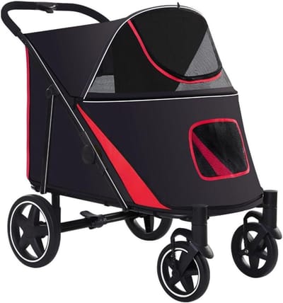 Huisdierenwandelwagen - Reisbuggy - Comfortabel transport - Opvouwbaar lichtgewicht frame - Tot 35 kg - A