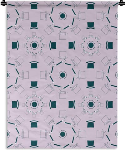 Wandkleed - Wanddoek - Goochelaar - Patronen - Konijnen - 150x200 cm - Wandtapijt
