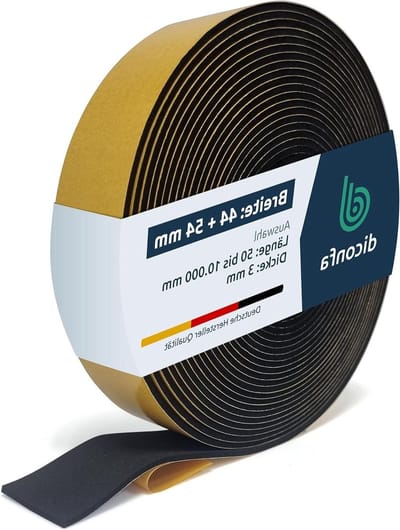 Dakraam Afdichting - Schuimstrip Ventilatieklep - Tochtvrij Maken - Zelfklevend EPDM Celrubber - 44mm x 1300mm - Zwart