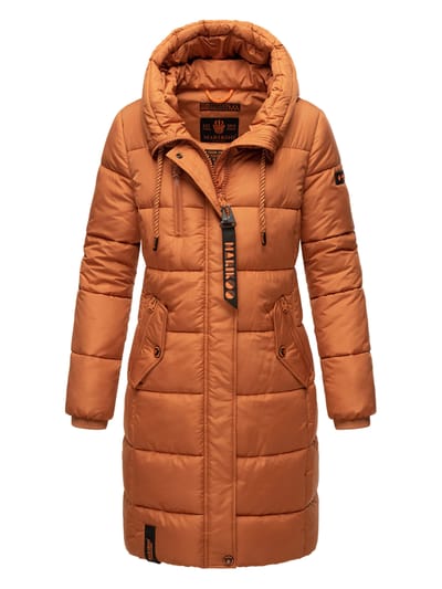 Marikoo dames winterjas – Lange gewatteerde jas met capuchon & zakken