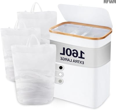 RFWR® Grote Wasmand met Deksel en 3 Vakken - 160 Liter Opvouwbare Wassorteerder