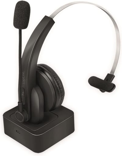 Draadloze Headset - Kantoor Headset - Klantenservice Oproepen - 18 Uur Batterijduur - 17 x 12.6 x 6.6 cm - Zwart