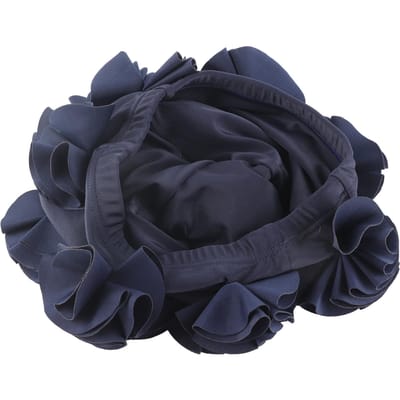 Vrouwen Kinderen Bloemvorm Mode Elastische Zwemmuts Lang Haar Zwemkap (Blauw)
