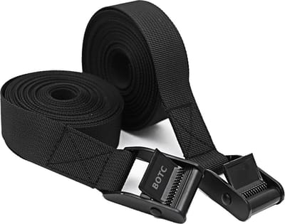 BOTC Spanbanden - 10 meter - 2 stuks - Sjorbanden / Fiets spanbanden met klemgesp - Bindriemen - Zwart
