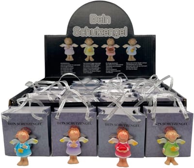 Dailygoods- Beschermengel Set 24 Stuks - Handgeschilderde Engeltjes - Geluksbrenger - Raamhanger - Mini-formaat - Unieke Bescherming