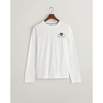 Gant Reg Medium Archive Shield T-shirt Met Lange Mouwen Wit 3XL Man