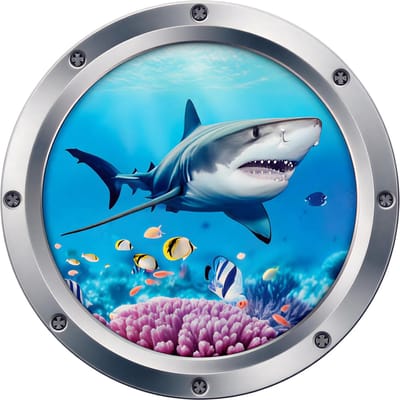 3D Zeewereld Haai Toilet Sticker – Grappige Badkamer Decoratie – Zelfklevende & Waterdichte Vinyl Decal voor Toiletdeksel, Muur of Rugleuning