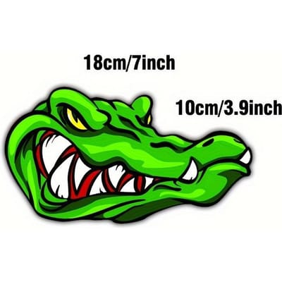 2 stuks autostickers met een creatief, persoonlijk cartoon krokodilmotief, geschikt voor de hele deur, carrosserie en achterruit, en beschermt tegen krassen. groen