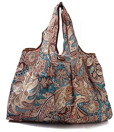 Opvouwbare Nylon Boodschappentassen - 3 Stuks - Eco Vriendelijk Bladpatroon