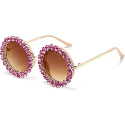 Ronde Diamant Zonnebril Dames Luxe Designer Mode Vintage Steampunk Zonnebrillen UV400 Bescherming Sexy Dames Brillen only 1pcs sunglasses