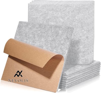Nevolis High Density Acoustic Plates Self Adhesive Sound Absorbing Insulation Wall Wood Door Panel Silver Grey Plates Square Sound Absorption .