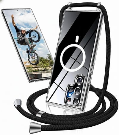 Casemania Hoesje Geschikt voor Samsung Galaxy S26 Ultra - Transparant - Siliconen Back Cover met Koord - Geschikt voor MagSafe - Telefoonhoesje met Koord - Crossbody Lanyard Cord Case