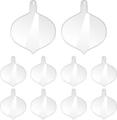 Kerst Ornament Set Clear Acryl Opknoping Kerstballen voor Unieke Boom Displays 10 stuks