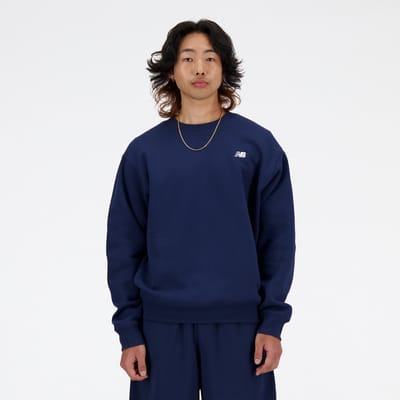 New Balance Sport Essentials Fleece Crew Heren Trui - NAVY