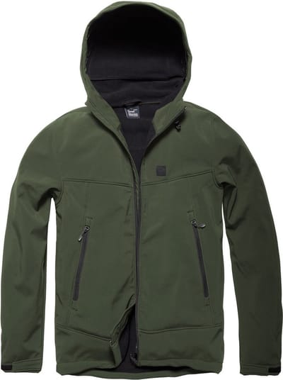 Vintage Industries Funktion-jas Alford Softshell-jas Dark Olive