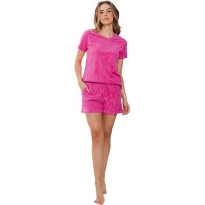 Dames Shortama Rebelle - Full Bloom - Roze - Badstof - Maat 46