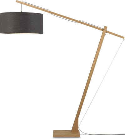 GOOD&MOJO Vloerlamp Montblanc - Bamboe/Donkergrijs - 175x60x207cm - Scandinavisch,Bohemian - Staande lampen voor Woonkamer - Slaapkamer