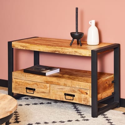 Tv meubel Boaz | 100 cm - mangohout - hout - meubel - kast - tv kast