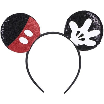 Muis Hoofdband Cartoon Oren Pailletten Strikken Haarband Feest Cosplay Haaraccessoires Kinderen Volwassenen Speelgoed Cadeau black