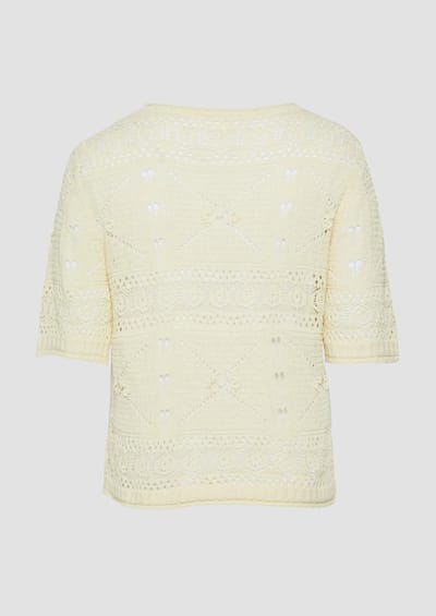 Kwalitatieve gebreide boho trui met boot hals voor vrouwen s.Oliver