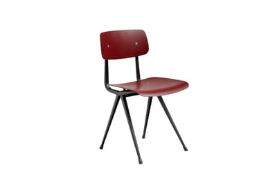 HAY - Result stoel - donkere bakstenen - zwart - Glijders voor tapijt - rood