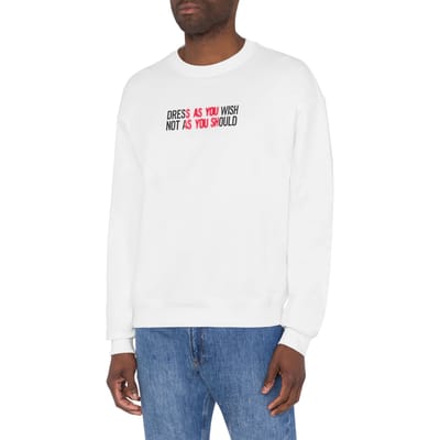 Moschino Sweatshirt With Print White Size: L | Sweaters Outlet | Heren | Wit