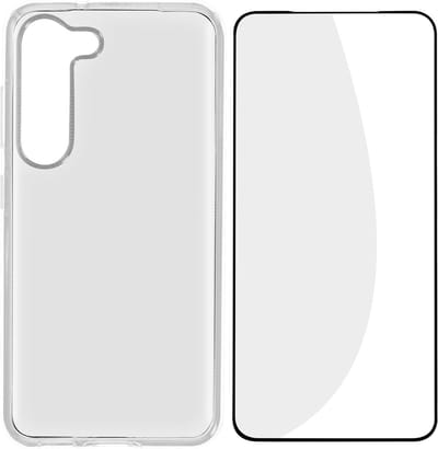 Bigben Connected, Hoesje geschikt voor Samsung Galaxy S23+ 5G - Set met Flexible Glass, Transparant
