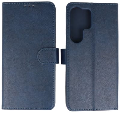 Zakelijke Book Case Telefoonhoesje - Portemonnee Hoesje - Geschikt voor de Samsung Galaxy S25 Ultra - Navy