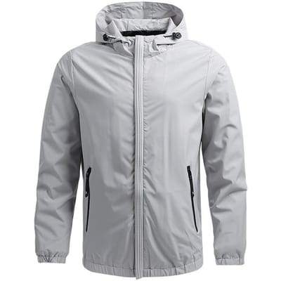 Lente en Herfst Nieuwe Casual Dunne Jas Heren Jas met Capuchon Outdoor Trenchcoat Herenmode 5XL white