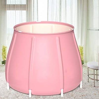 Ligbad opvouwbaar volwassenen - Opvouwbaar bad - Bath bucket - Ligbad vrijstaand - 70*70cm - Roze