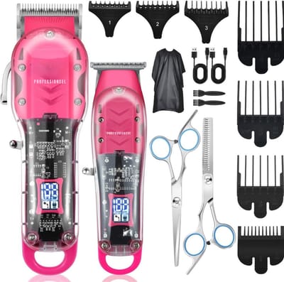 Thuys – Tondeuse Hoofdhaar – Haartrimmer – Mannen – Zero Gap Baardtrimmer – 25 x 25 x 10cm – Roze