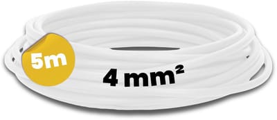 Bedradingskabel H07V-K - Flexibele kabel Stuurkabel - Schakelkast Installatie - Fijndradige Blank Koper - 5 meter 4 mm² - Wit